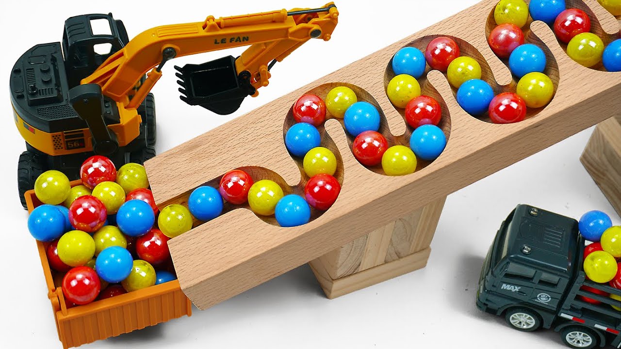 Marble Run Race ☆ HABA Slope, Dump Truck & Garbage Trucks & Ambulance & vehicles Full Compilation