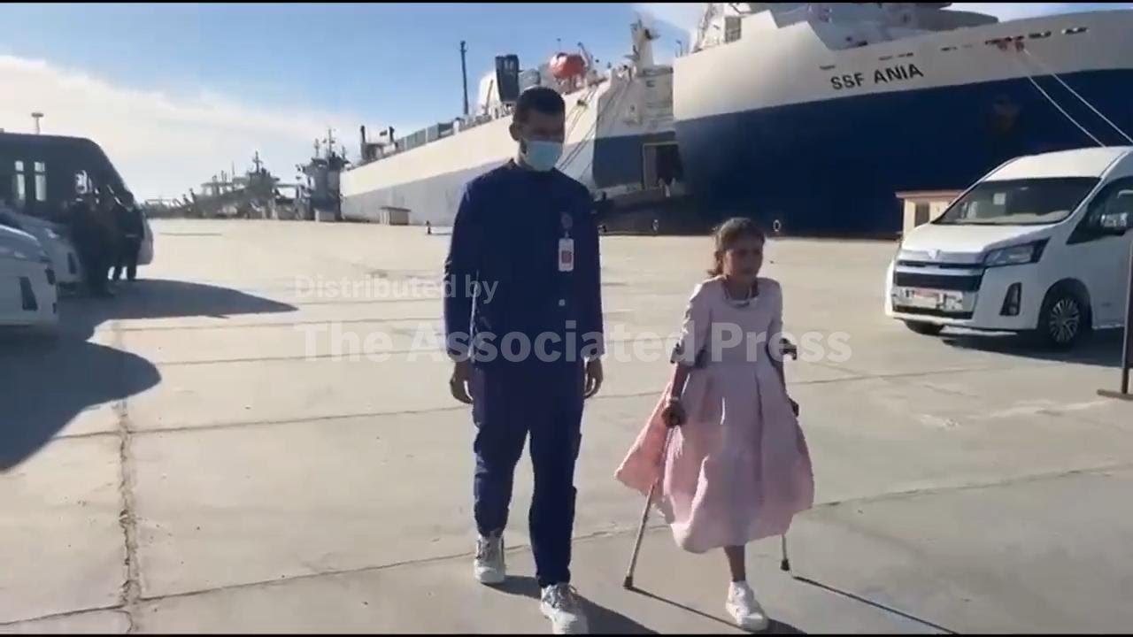 Medical evacuees arrive at floating field hospital in Egypt from Gaza
