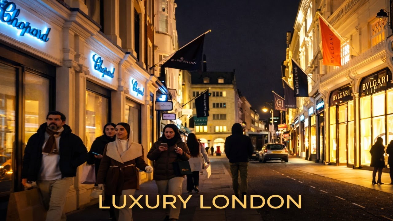 Luxury London Night Walk | Bond Street to Piccadilly Circus | 4K Walking Tour