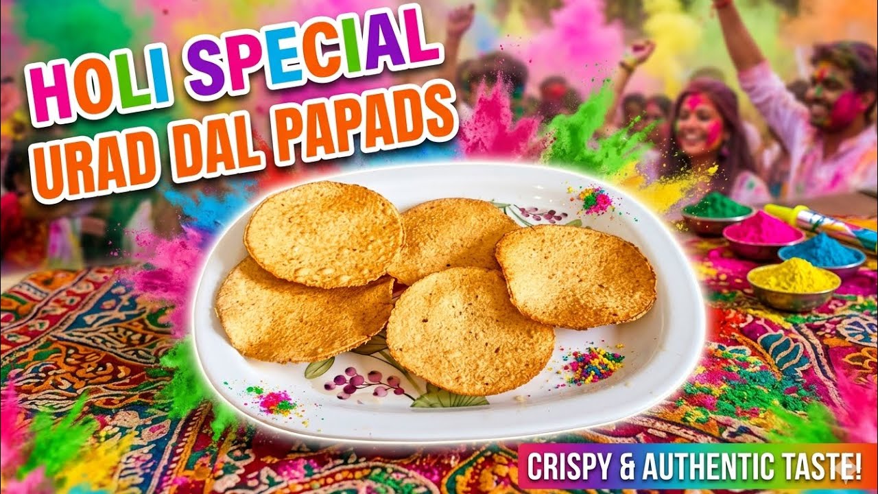 Holi Special Urad Dal Ke Papad|Crispy and Delicious Papad Recipe|Masala Papad Recipe 