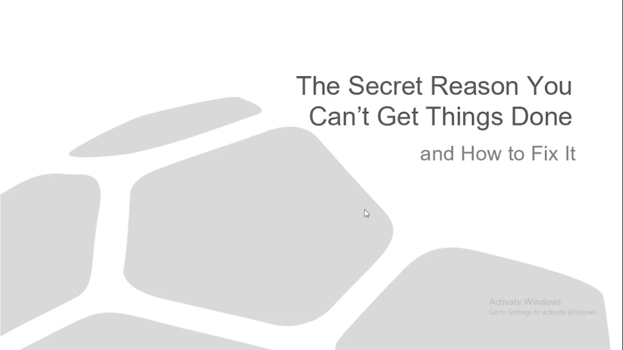 The SHOCKING Reason You're STUCK and Can't Get Things Done