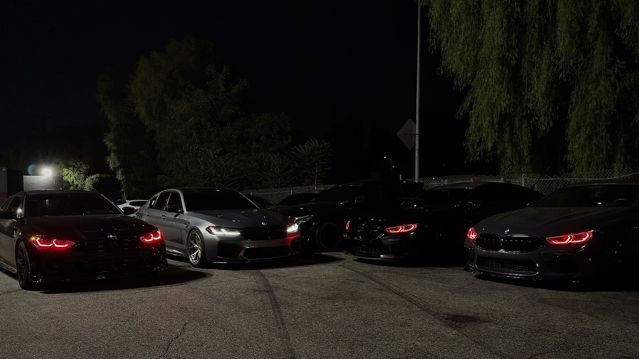 BMW M8 + M5 + M4 Terrorizing LA Streets (Night Drive POV)