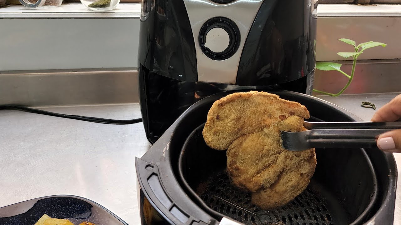 Cómo hacer milanesa de pollo en #airfryer   chicken roast recipe