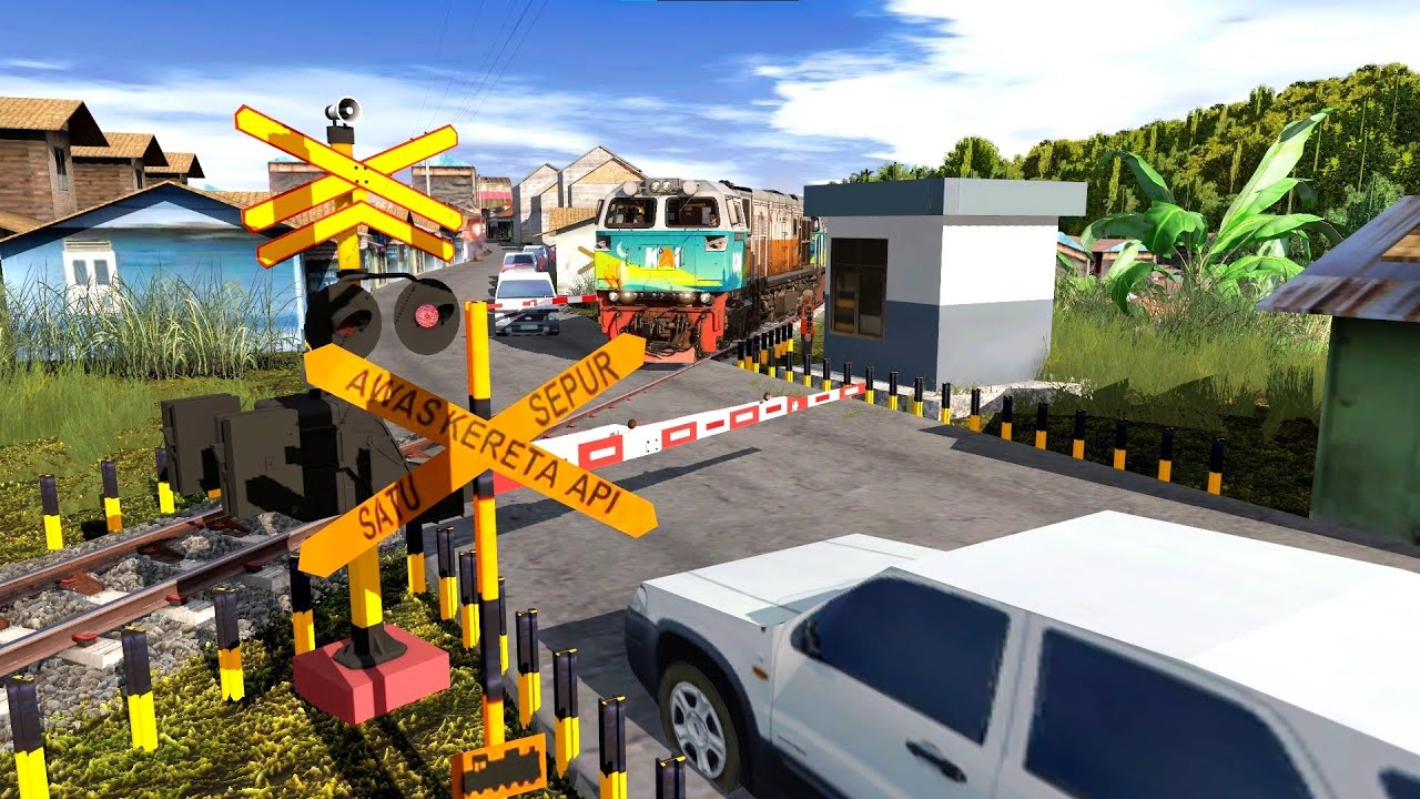 KA PANGRANGO MELINTAS DI PERLINTASAN KERETA API STASIUN CICURUG | TRAINZ SIMULATOR INDONESIA