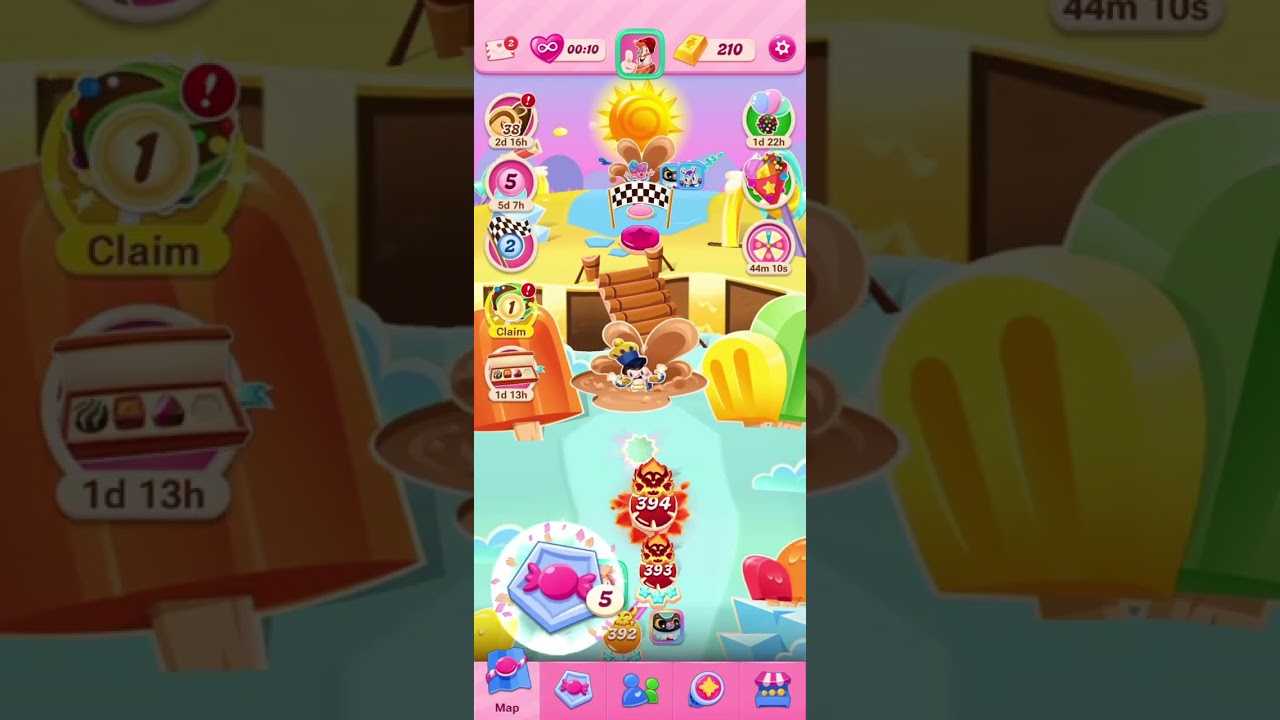 Kid game. Candy crush saga level 391~400