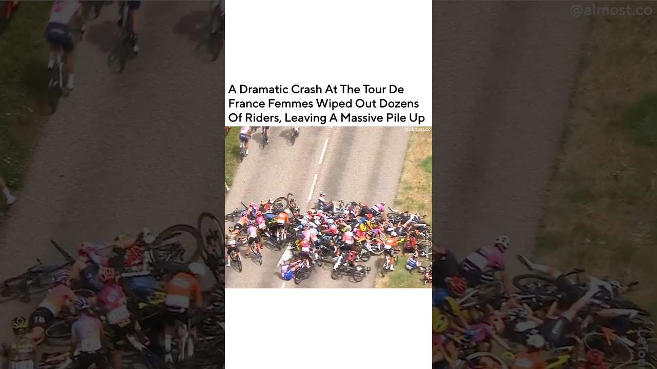 A Dramatic Crash At The Tour De France Femmes Wiped Out Dozens Of Riders, Leaving A Massive Pile Up