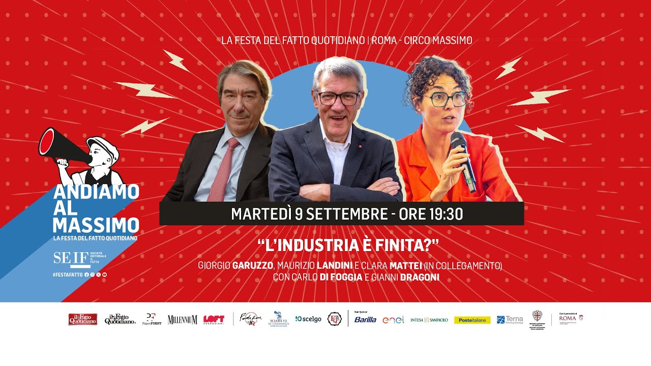 “L’industria è finita” con Giorgio Garuzzo, Maurizio Landini e Clara Mattei