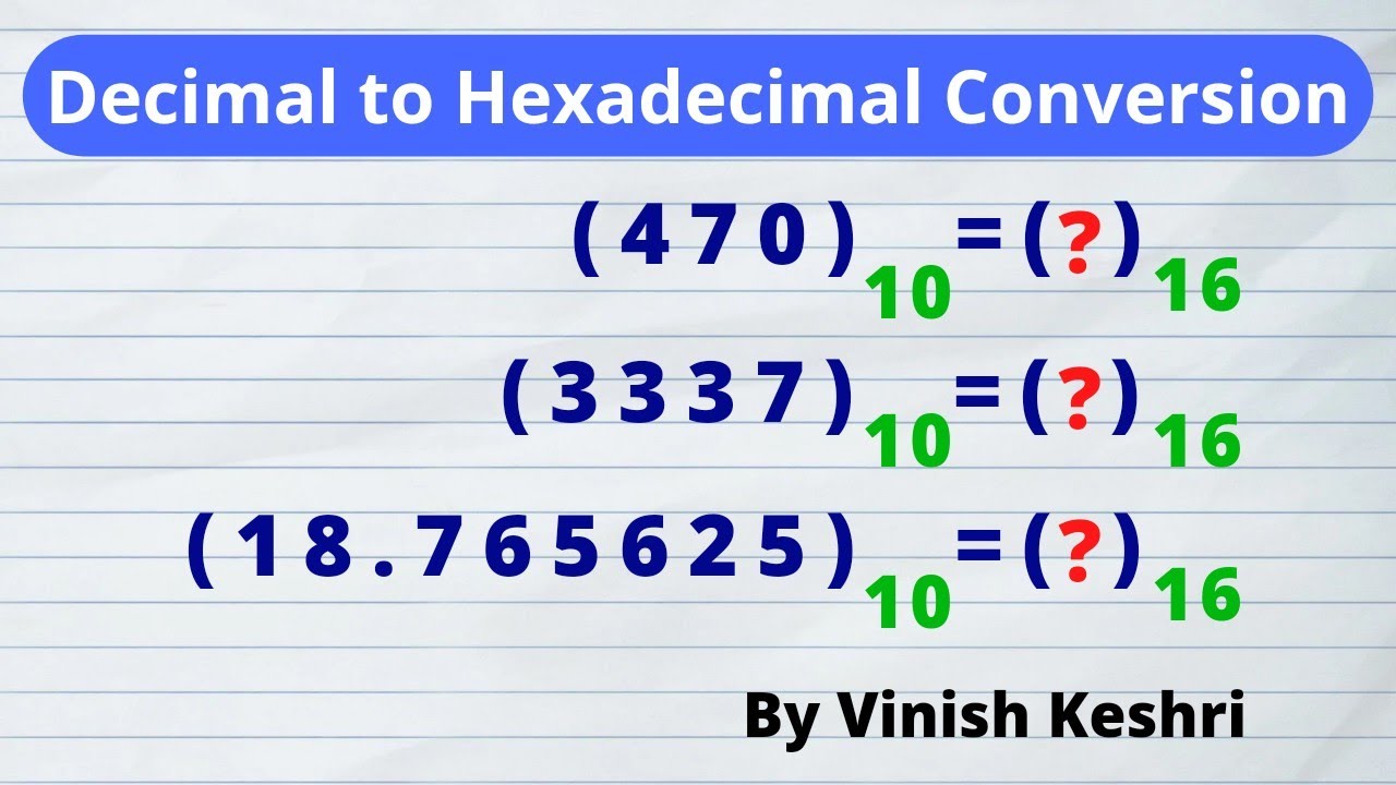 Decimal to Hexadecimal Conversion Explained in Hindi