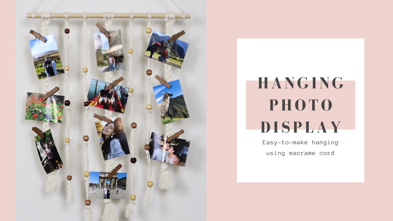 DIY: Wall Hanging Photo Display using macrame cord