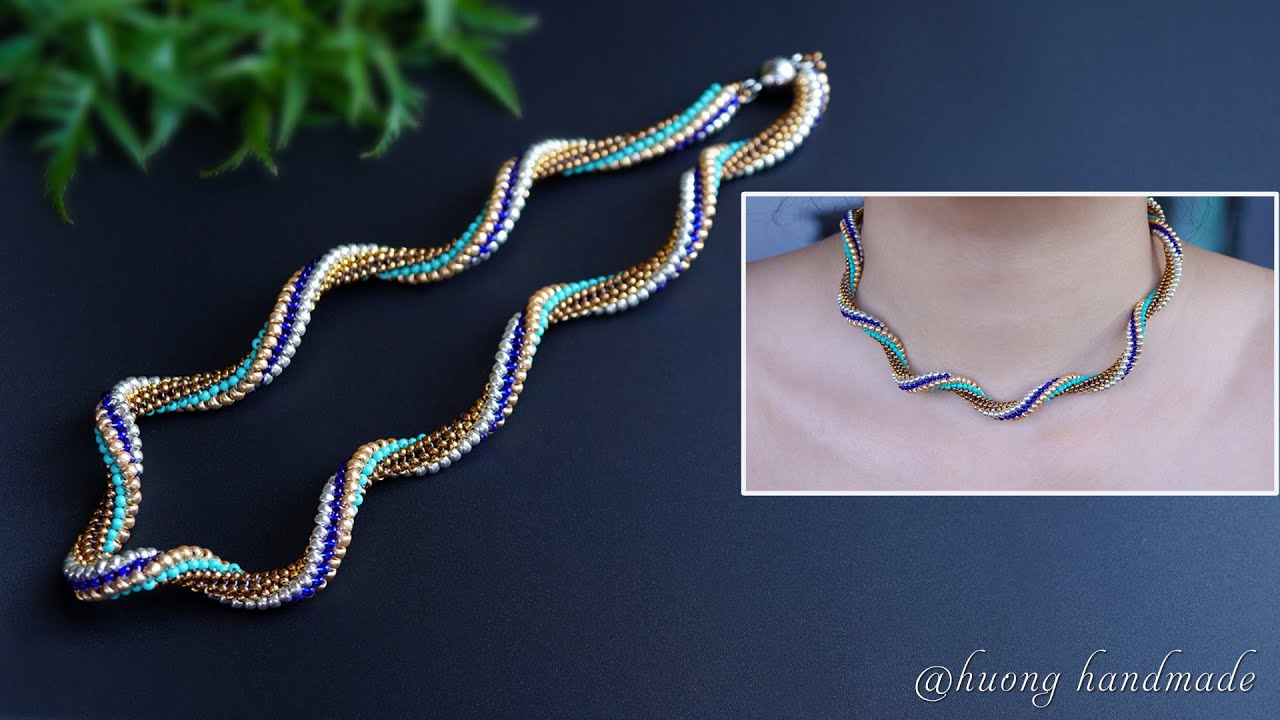 How to make spiral beaded necklace with only seed beads