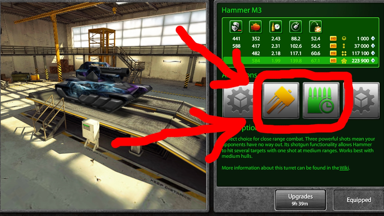 Tanki Online Hammer M3 alterations slugger and high capacity drum Viking M3 Deck 9 CTF gameplay