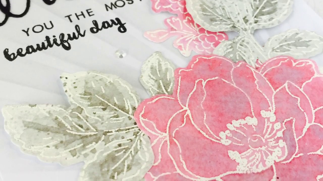 Emboss Resist Technique With Distress Oxides And Beautiful Day Stamp Set (Altenew)