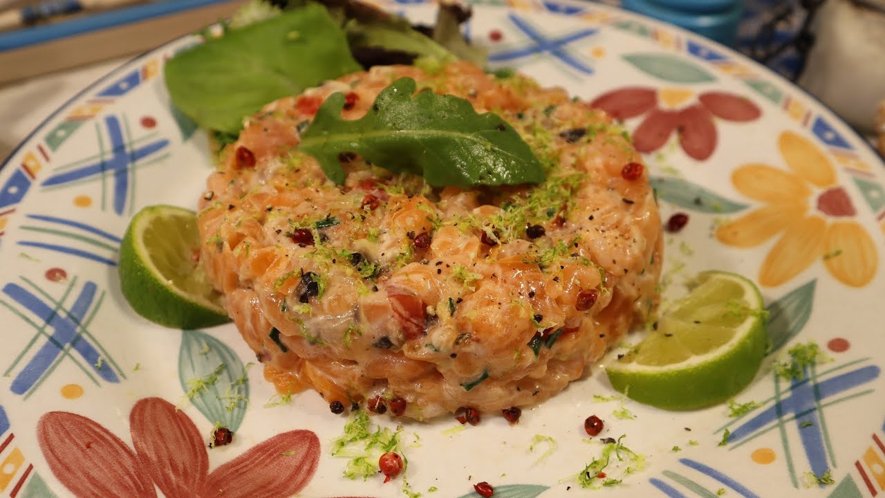 Mon TARTARE AUX DEUX SAUMONS à la normande, façon Mère Mitraille sur Gourmandises TV
