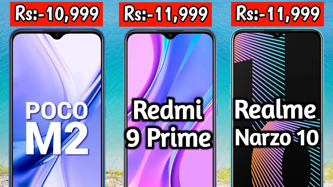POCO M2 VS Redmi 9 Prime VS Realme Narzo 10 Mobile Comparison Hindi, Poco M2 Unboxing, Camera,Gaming
