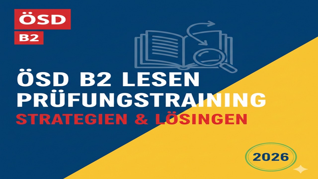 امتحان اللغة الألمانية ÖSD B2  تدريب شامل على قسم القراءة Lesen 2026