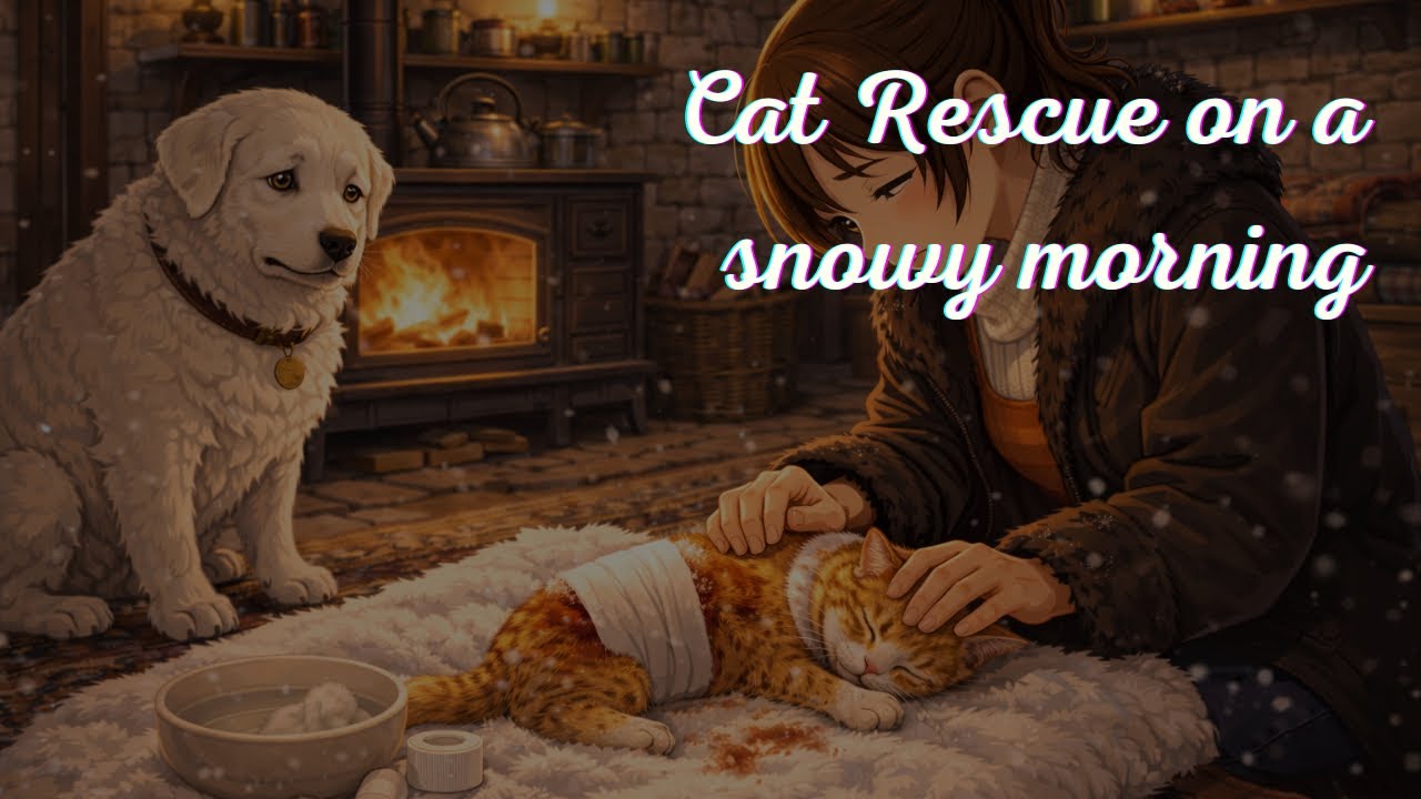A snow fall day coffee cosy yet warm. Cat rescued --- glibly studio inspired video