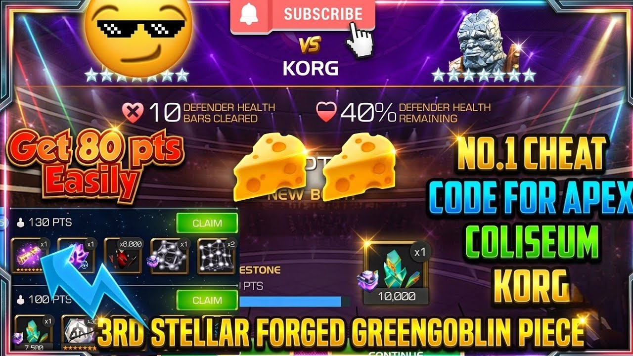 NO.1 CHEAT CODE 🧀🧀Apex Coliseum Korg is Joke with this Champ 🏆 - Get 80pts Easily 