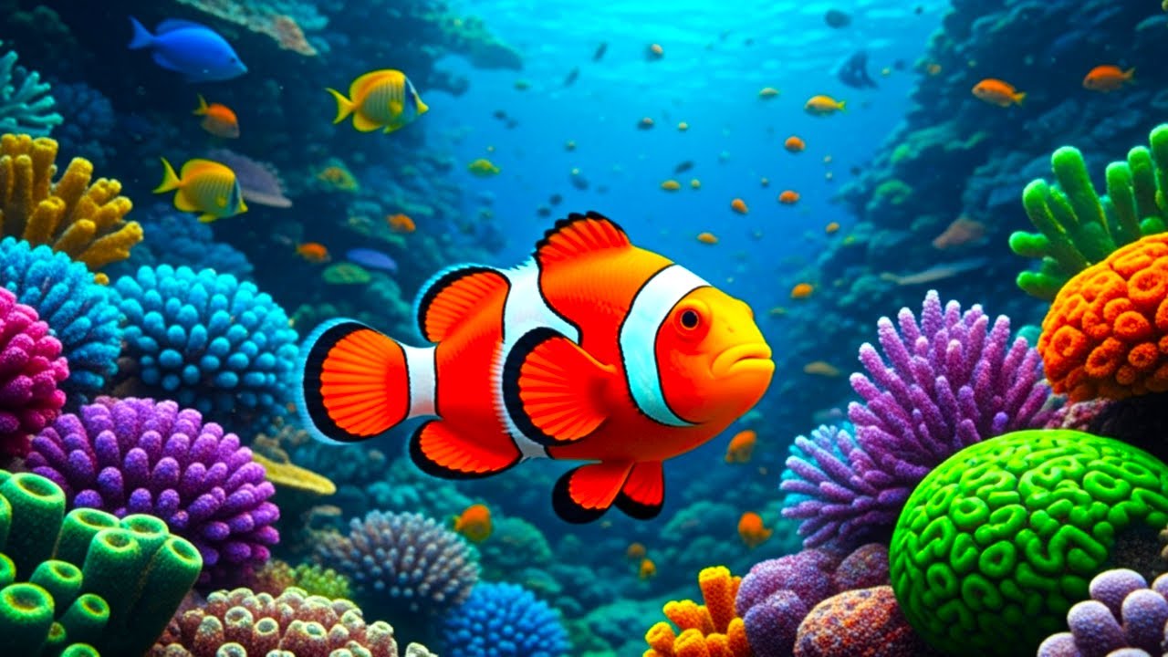4K Aquarium Ambience 🌊 Relaxing Underwater World with Colorful Coral Reefs & Jellyfish