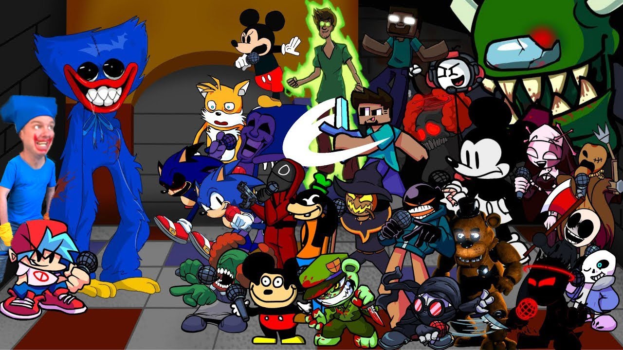 FNF Playtime - But Everyone Sings It (Different Characters Sing It Real Life)VS Huggy Wuggy