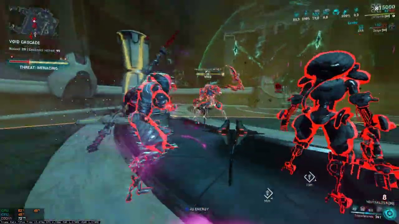 [Warframe] Cyte-09 vs Lv 9999 | Solo |  Void Cascade SP Level Cap |  Enemies Level 9999