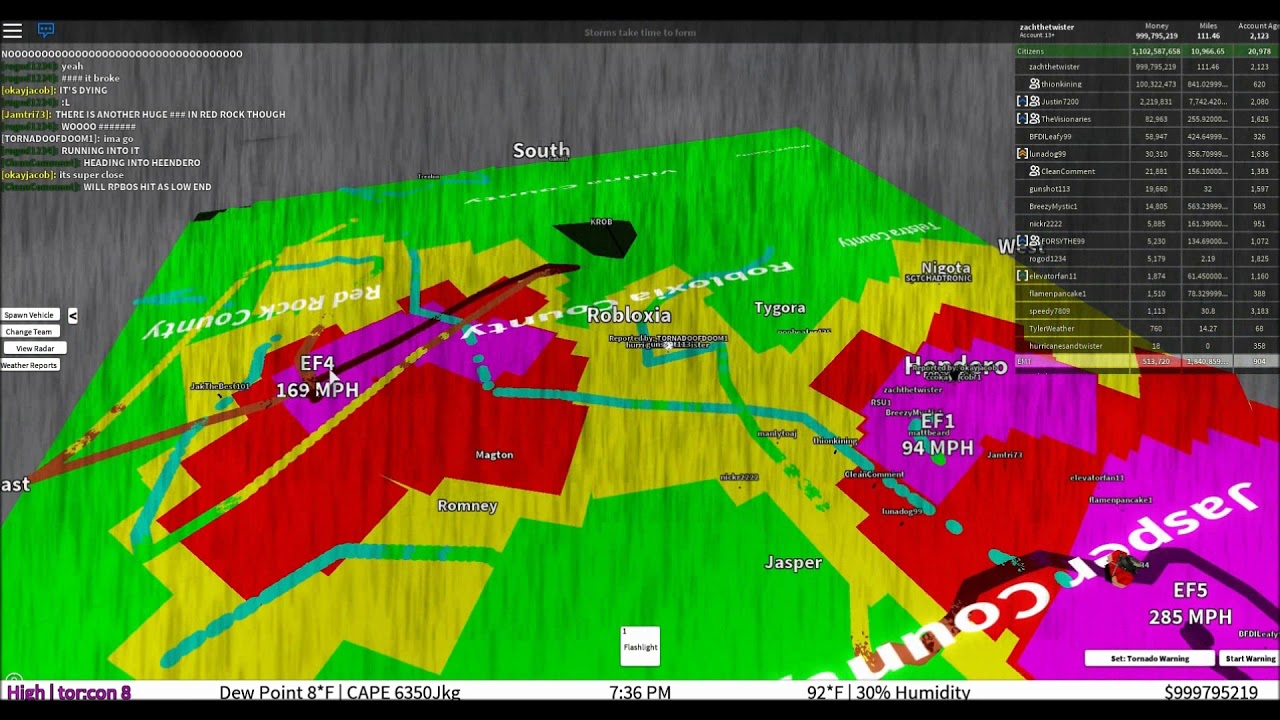 Roblox: Storm Chasers - Tornado Outbreak w/ Two EF5's!