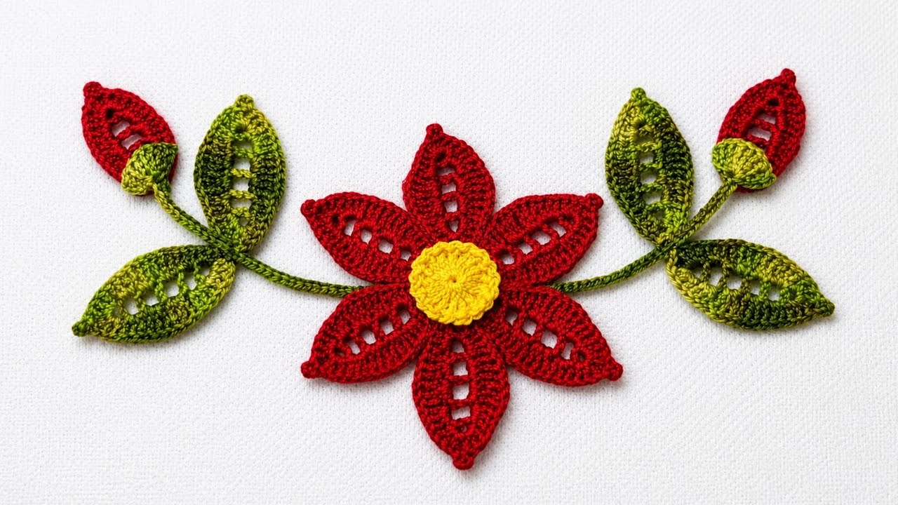 Flor de Croch&ecirc; com Ponto Vazado 🌸 Passo a Passo F&aacute;cil!