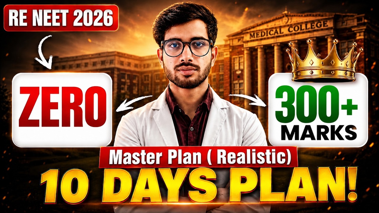 RE-NEET 2026: 0 to 300+ Marks in 10 Days? 😱 Final 10 Days Study Plan | Must Watch | master plan