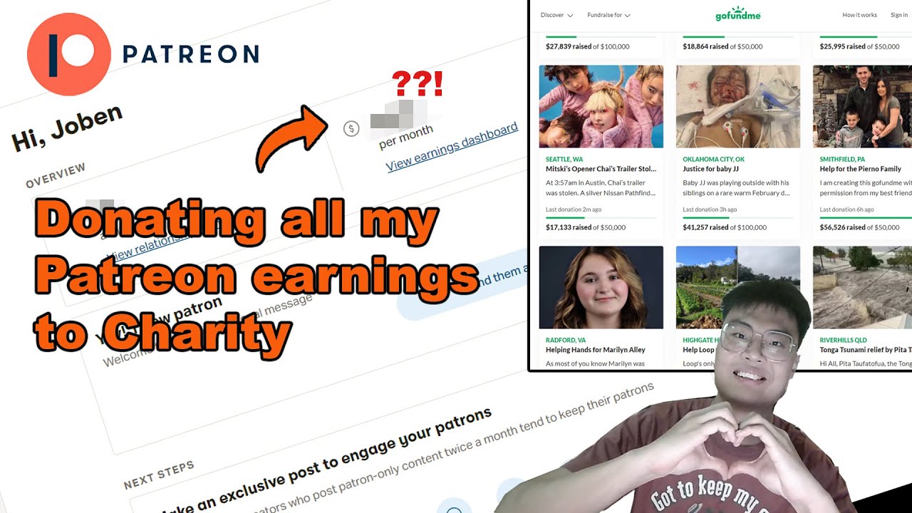 Donating all of my Patreon income to Charity!