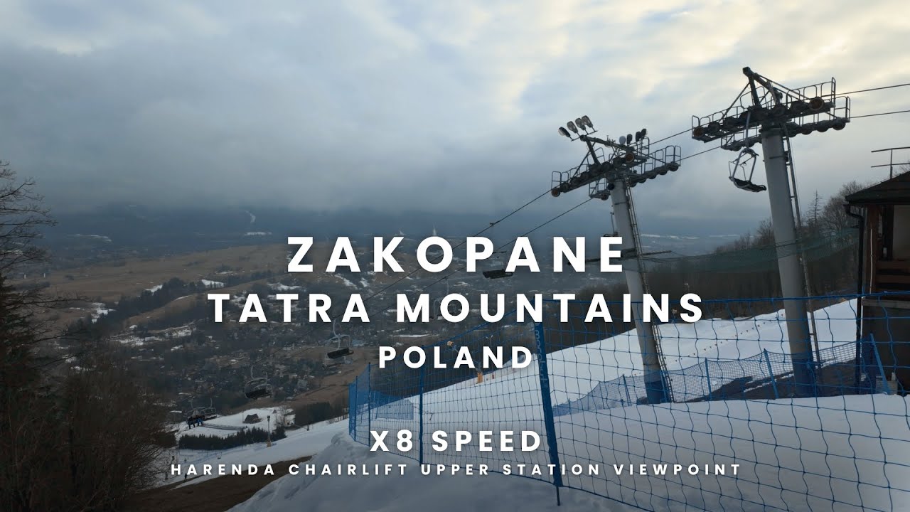 Zakopane | Tatra Mountains | Poland | Harenda chairlift upper station viewpoint | 4K 60 FPS | x8