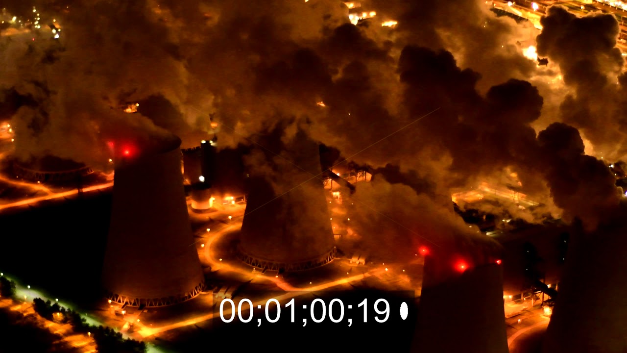 Nachtluftvideo Wärmekraftwerk Jänschwalde im Bundesland Brandenburg