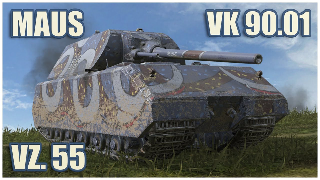 Maus, VK 90.01 & Vz. 55 • WoT Blitz Gameplay