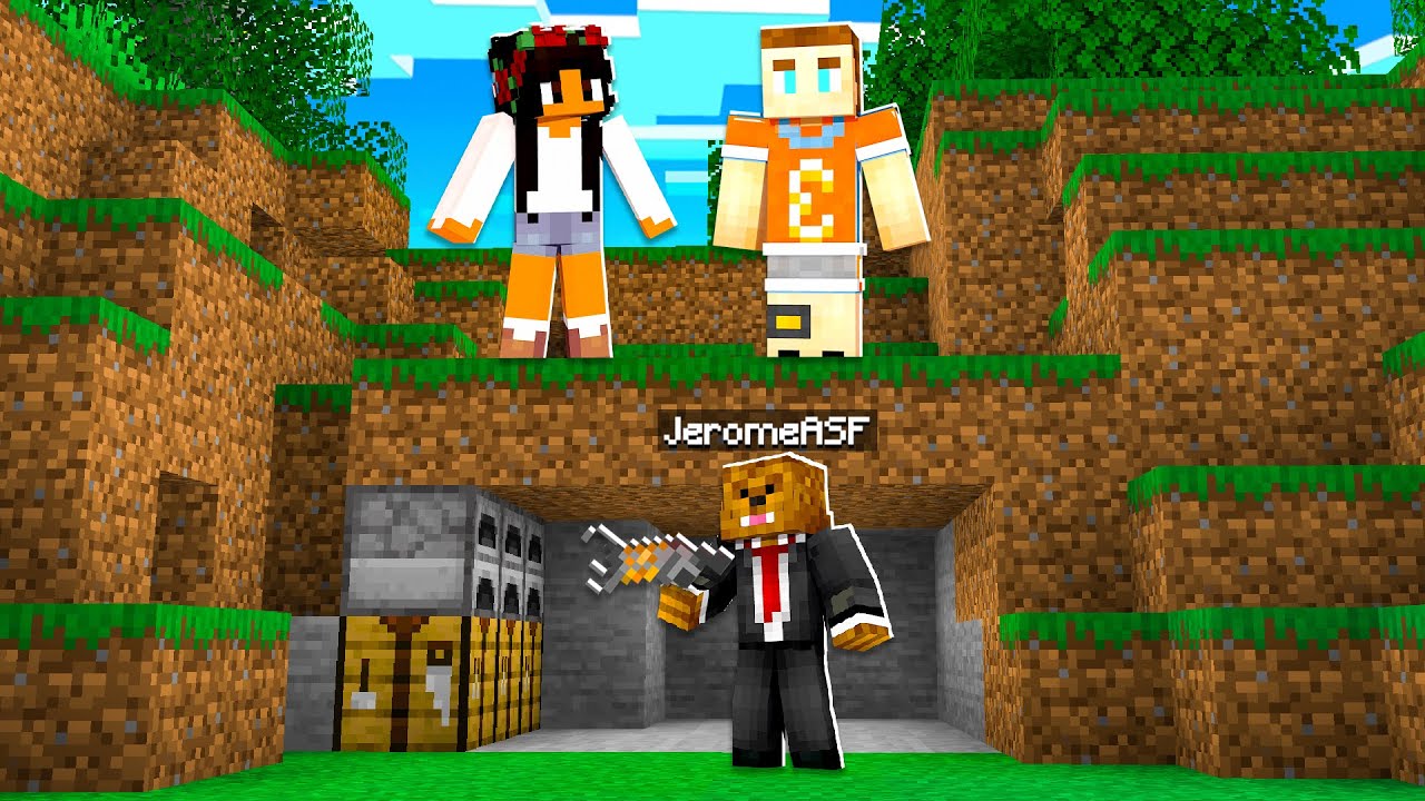 Minecraft Speedrunner VS 4 Hunters (Gravity Guns)