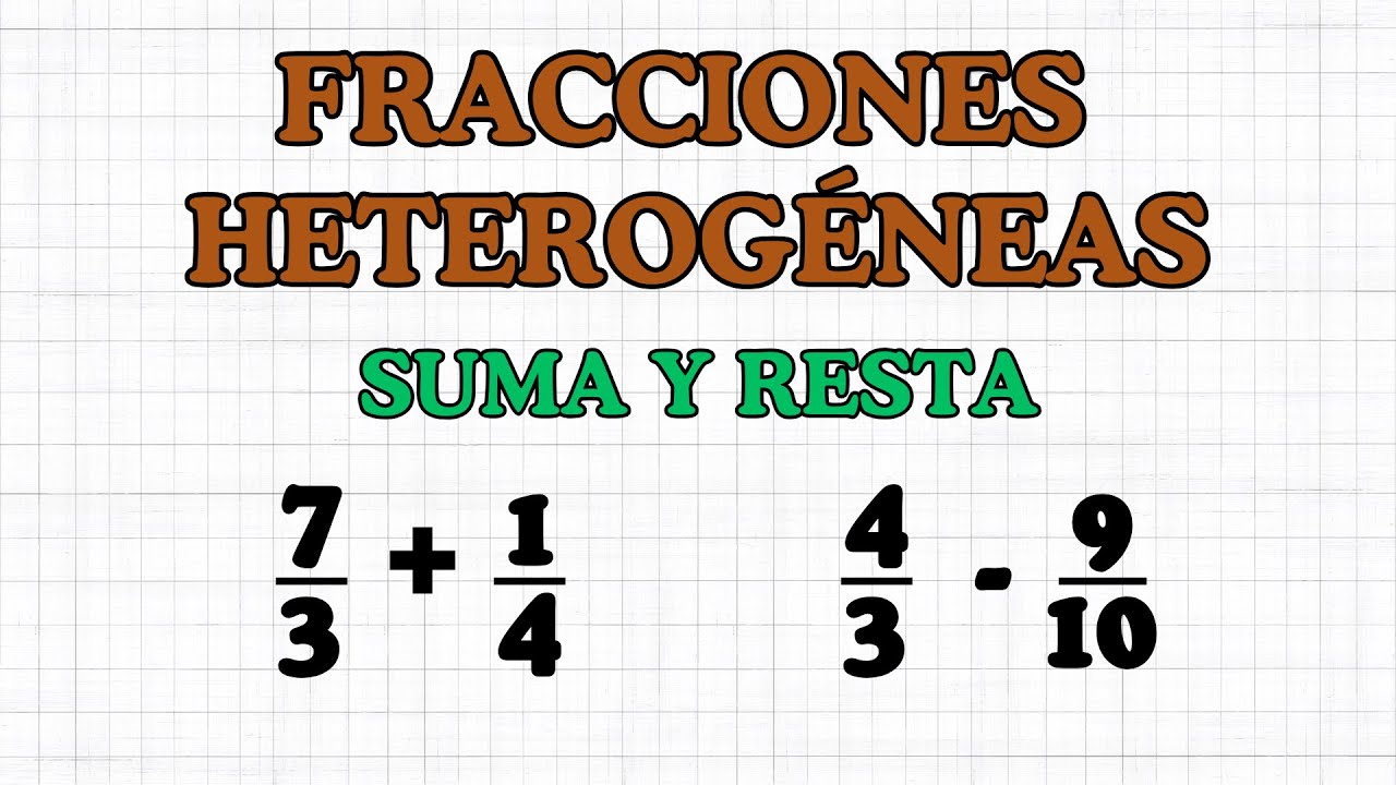 APRENDE A SUMAR Y RESTAR FRACCIONES HETEROGÉNEAS
