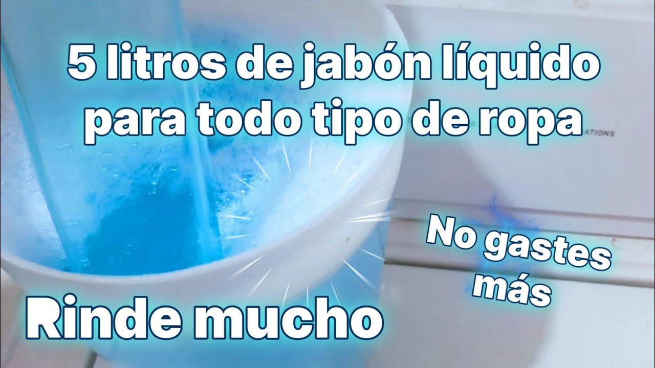 5 litros de jabón líquido para todo tipo de ropa - No gastes más - Rinde mucho