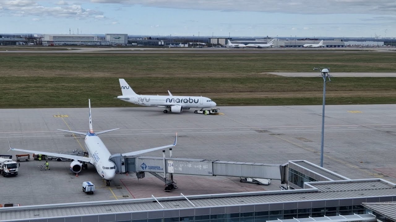 Marabu A320neo startet am Flughafen Leipzig/Halle