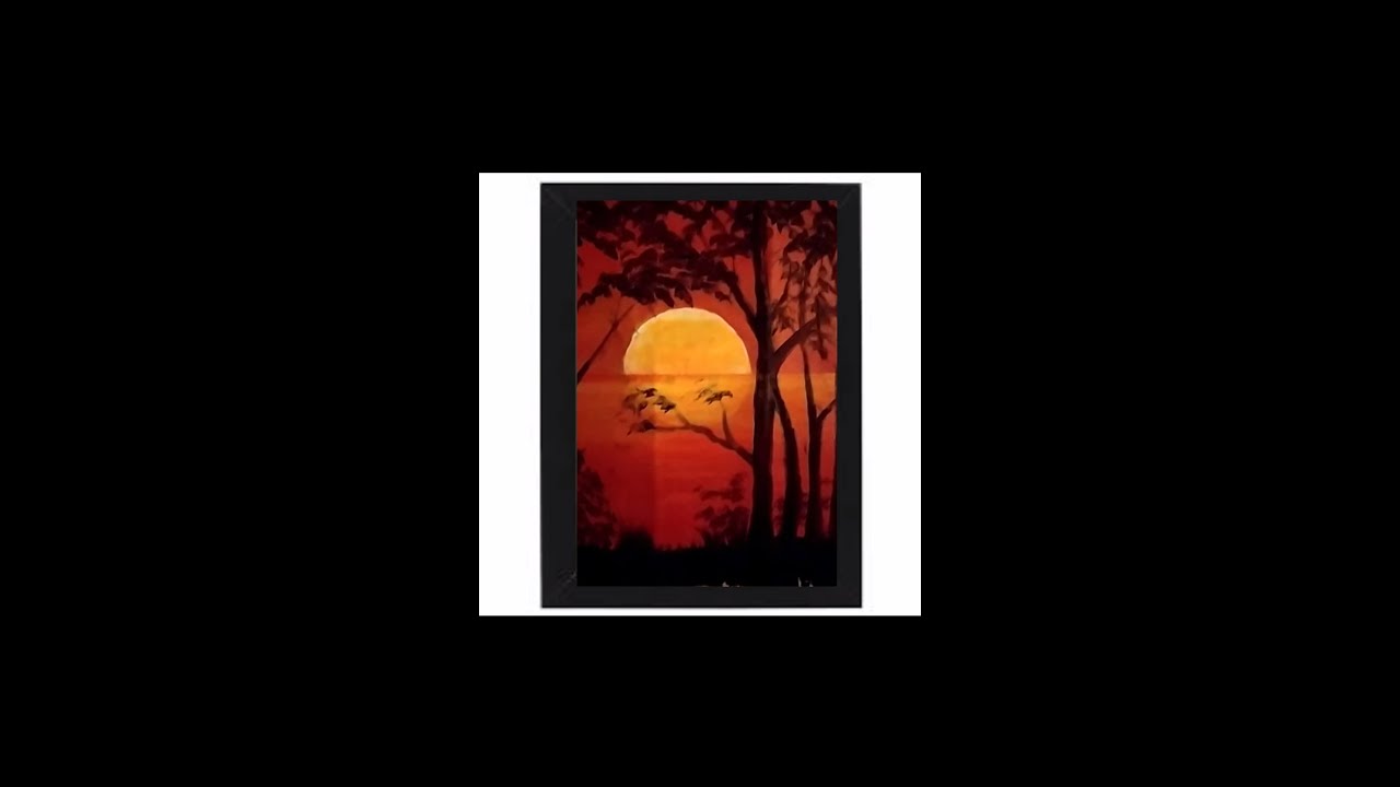 how to draw sunset easy|  Sunset painting tutorial|#easy # short #sunset #Byzeet Art