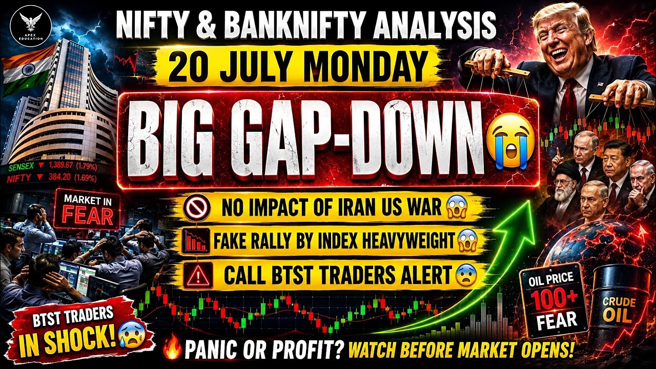 Nifty Monday Prediction | Bank Nifty Monday Prediction | July 20 Monday Market Gap Up or Gap Down