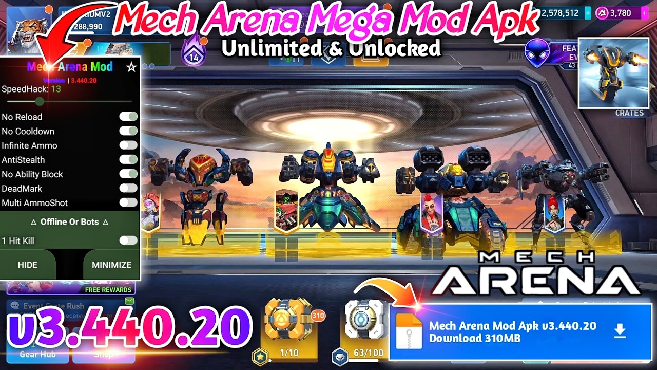 Mech Arena Mod Apk v3.440.20 | Mech Arena Mega Mod Menu Apk v3.440.20 | Mech Arena Hack v3.440.20