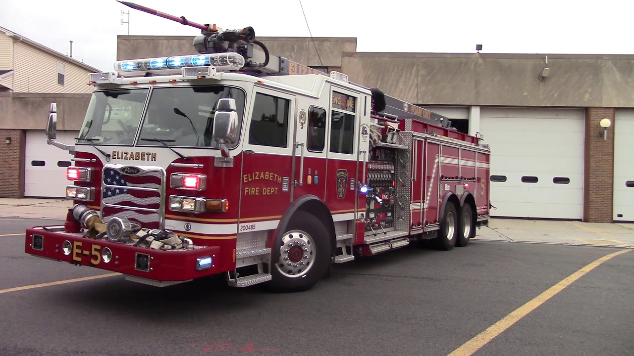 Elizabeth Fire Department Engine 5 Responding