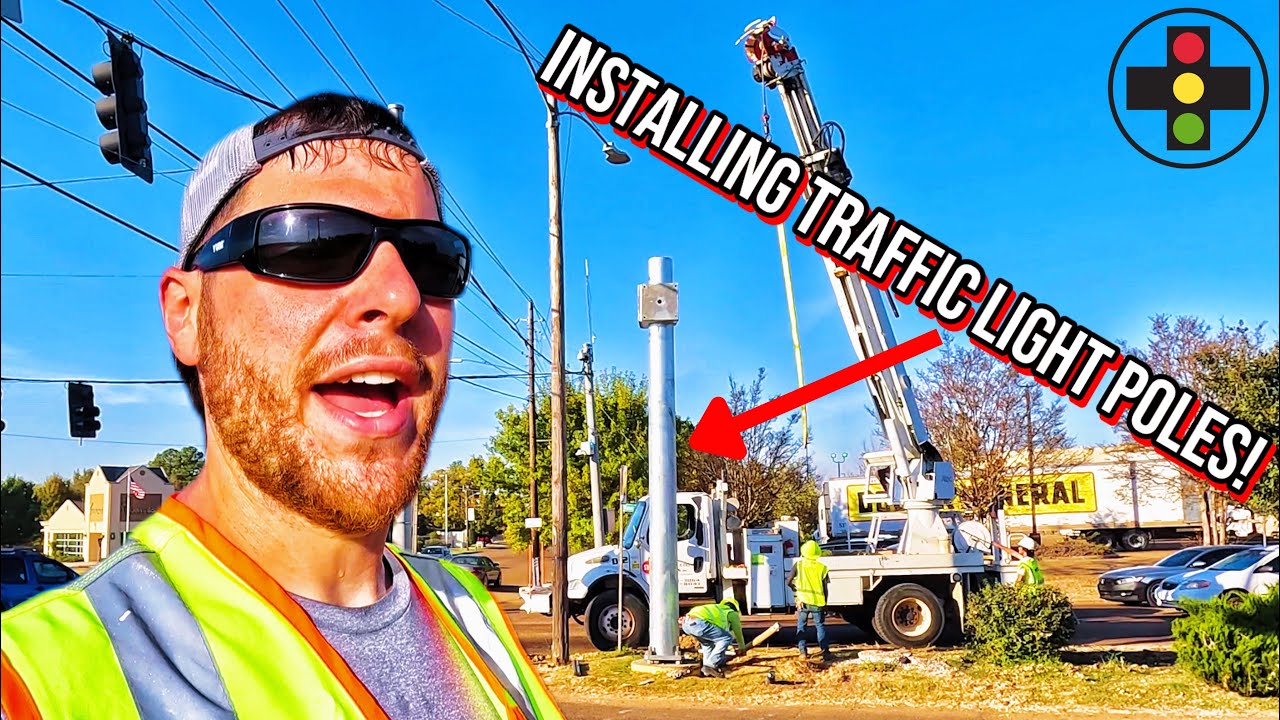 Erecting Traffic Signal Shafts!
