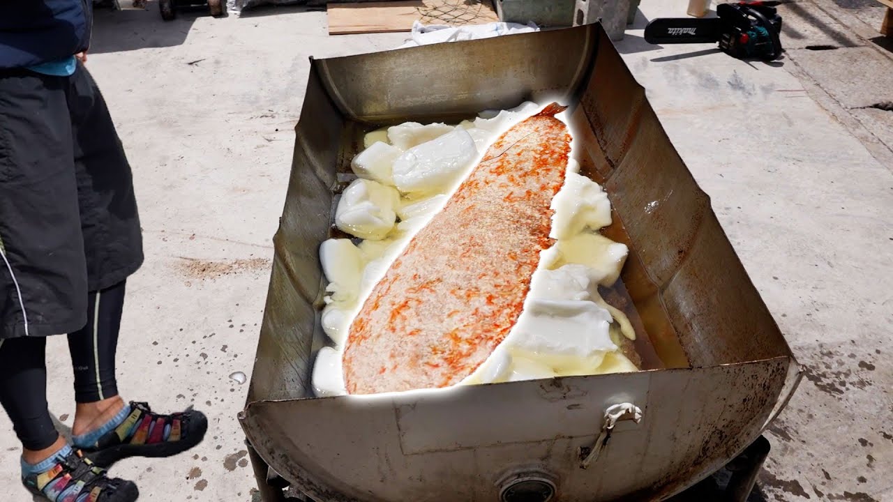 3種400匹を固めた超巨大エビフライをドラム缶で揚げてみた！