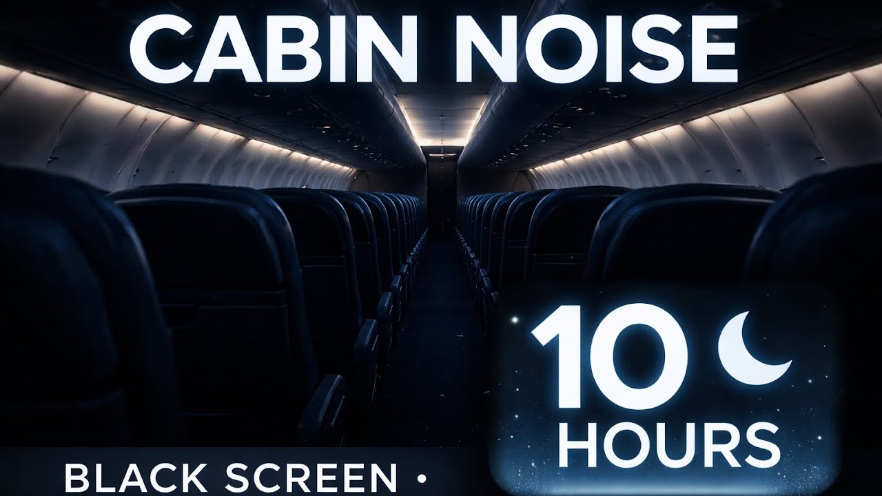 Airplane Cabin Noise ✈️ 10 Hours – Black Screen for Deep Sleep