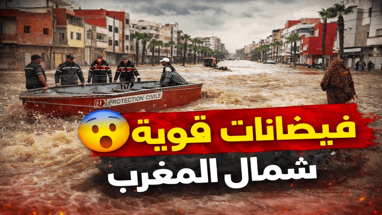 فيضانات تضرب القصر الكبير بالمغرب وتغرق الأحياء السكينة