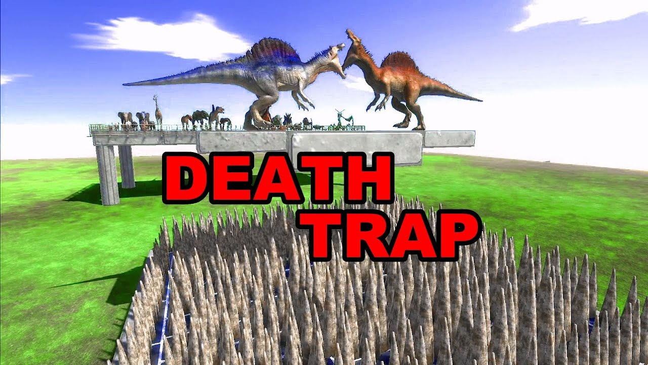 SPINOSAURUS VS ALL UNITS ON DEATH TRAP | ANIMAL REVOLT BATTLE SIMULATOR