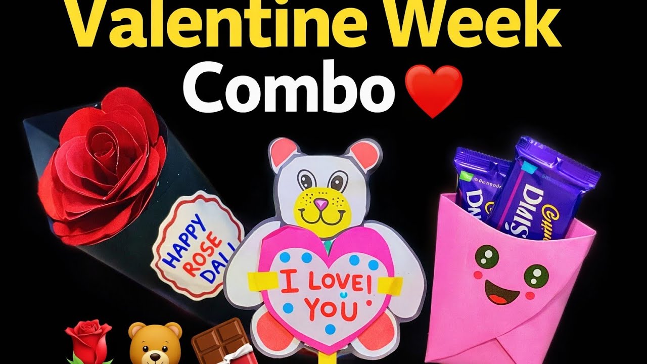 Valentine Week Combo Gift ❤️ | Rose Day, Teddy Day & Chocolate Day Craft | DIY Valentine Gift