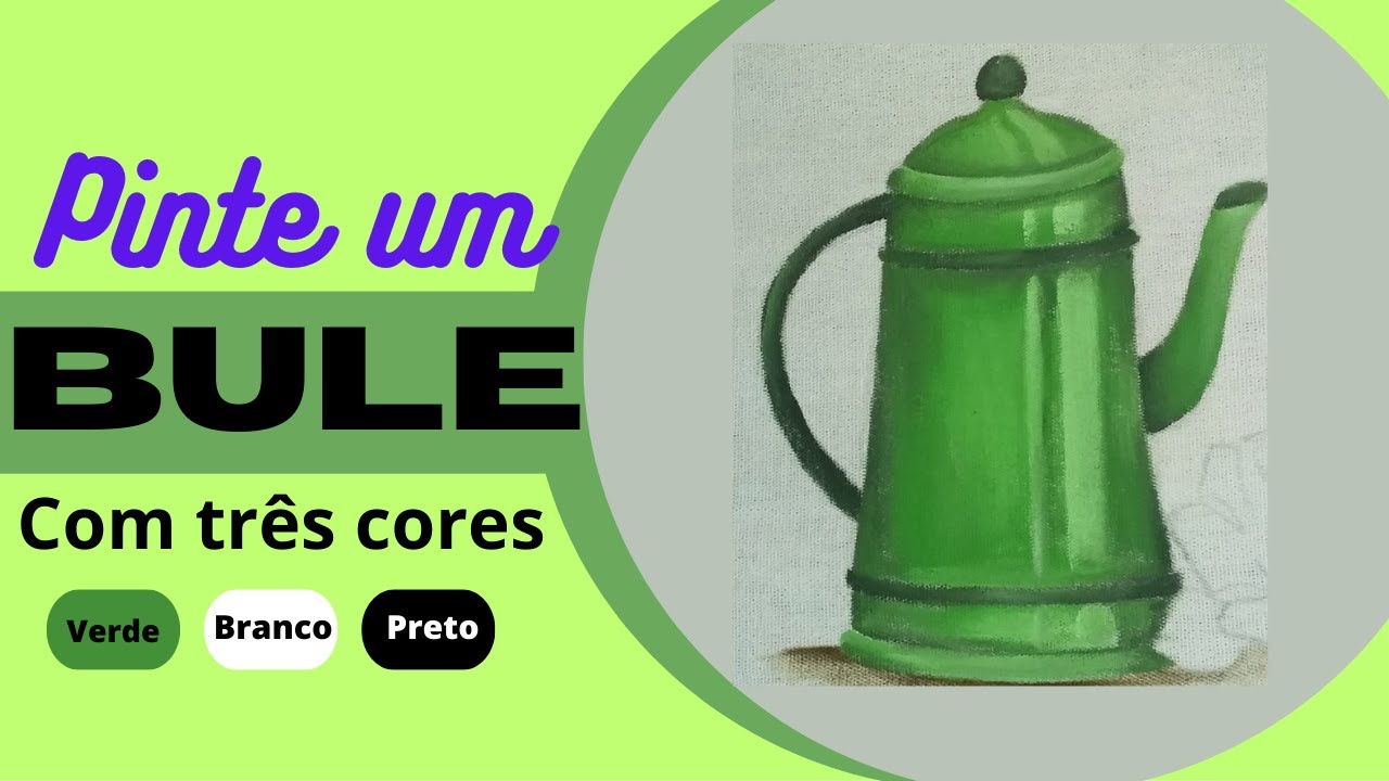 Pintura em tecido# pintando Bule verde