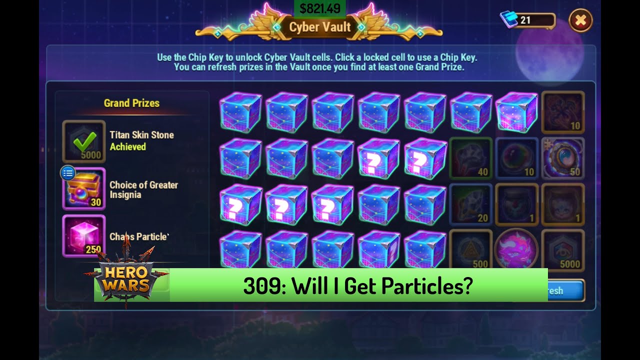 Let's Play Hero Wars 309: Finising Up Cyber-Con is the Hunt for Chaos Particles!