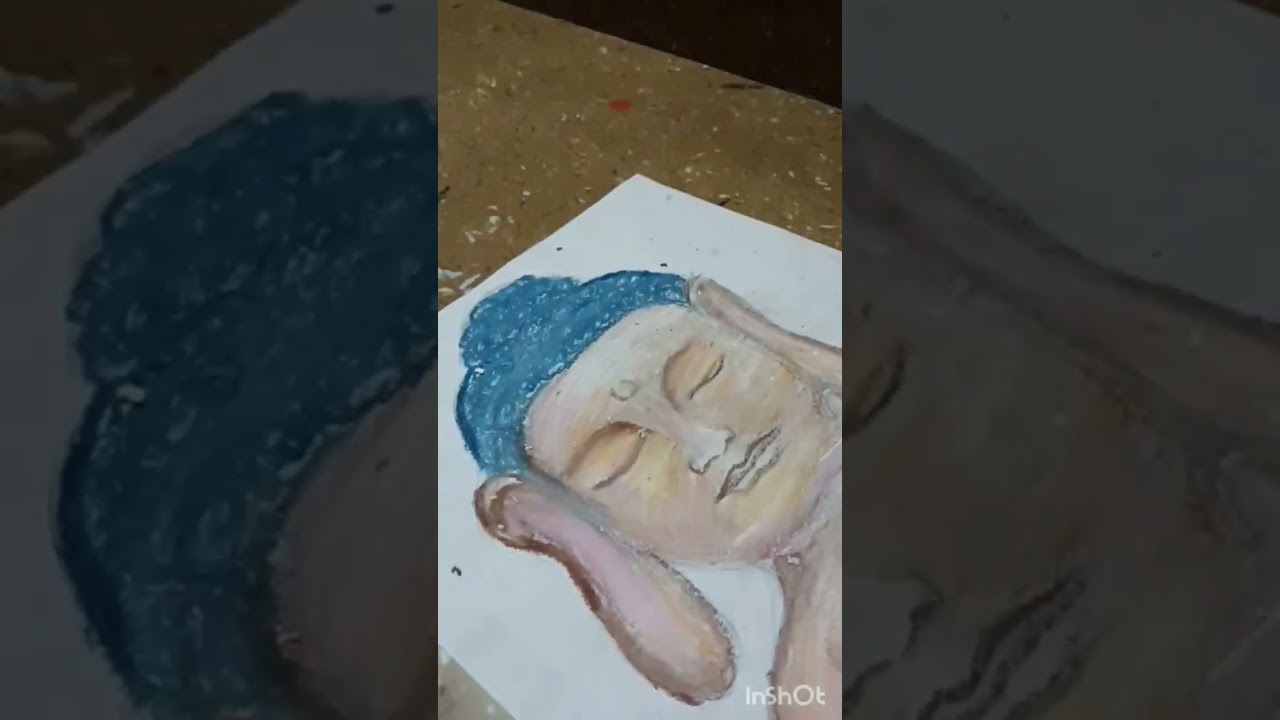 Buddha drawing | Oil pastel | #shorts | #NpArts