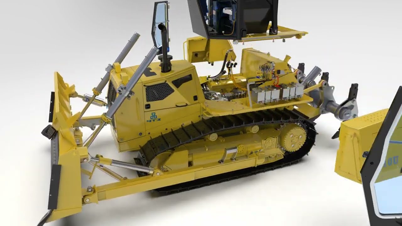 Solid Edge Bulldozer Animation with Keyshot