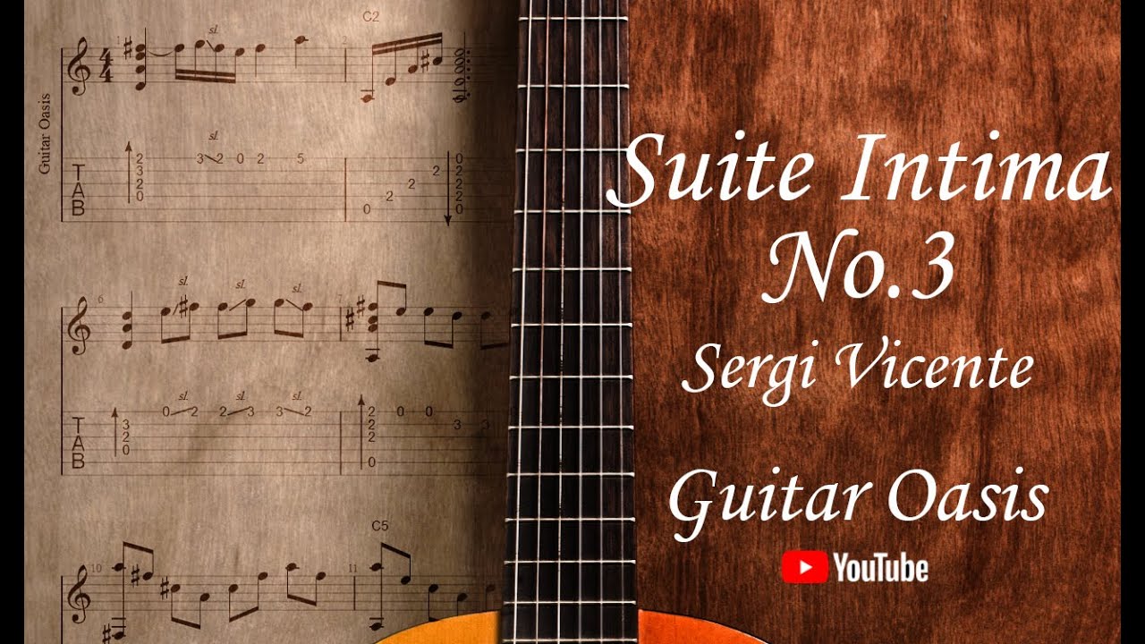 Suite Intima No.3 - Sergi Vicente (Guitar Solo + Guitar Tab + Tutorial)